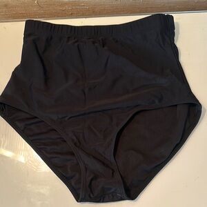 High-Waisted Black Swim Bottoms